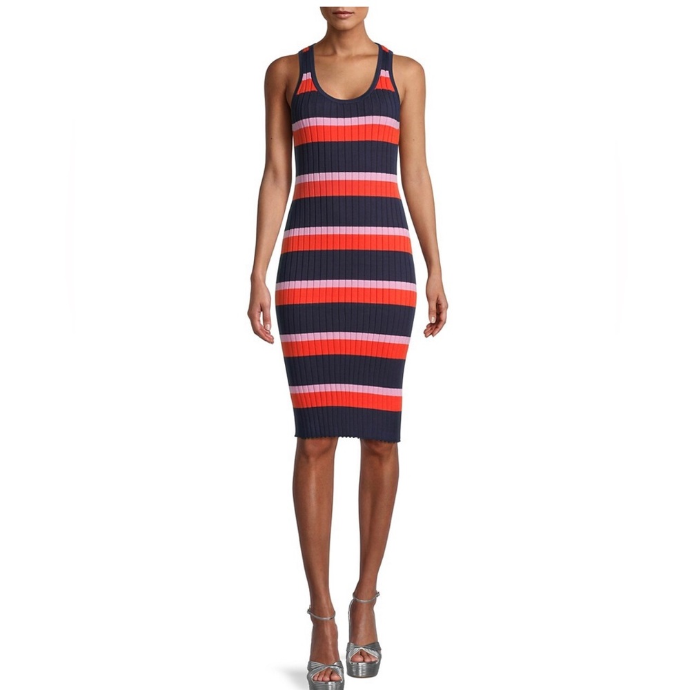 Trina Turk Striped Dress in Red, Blue, and White